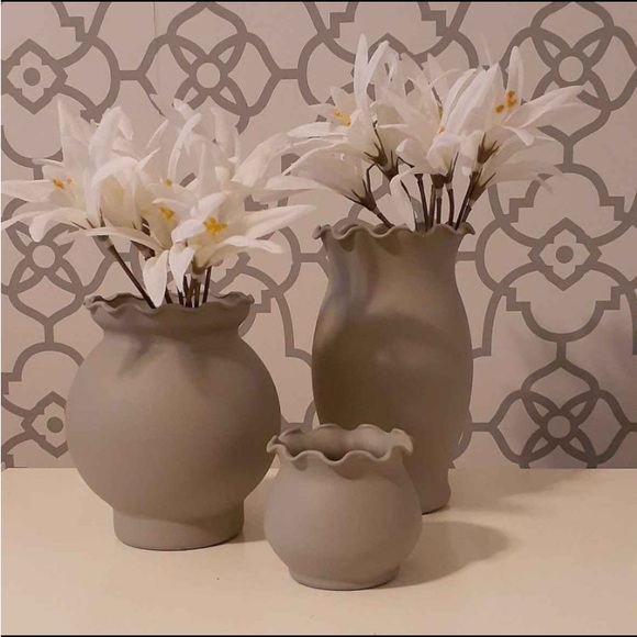 Unique Gray Glass Vases-Set of 3 - Picture 1 of 3